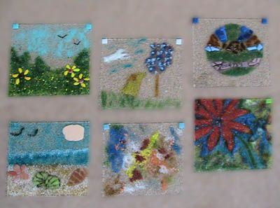Fused glass pieces made by the crafts group.