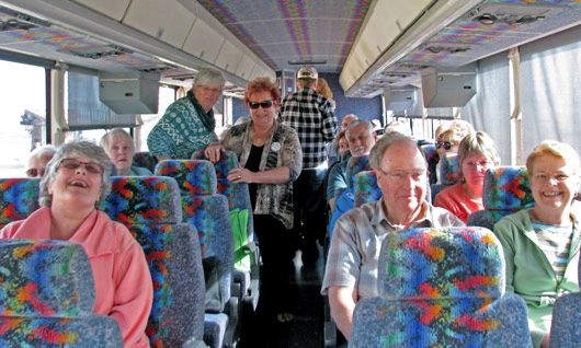 Members on board the bus to Reno.